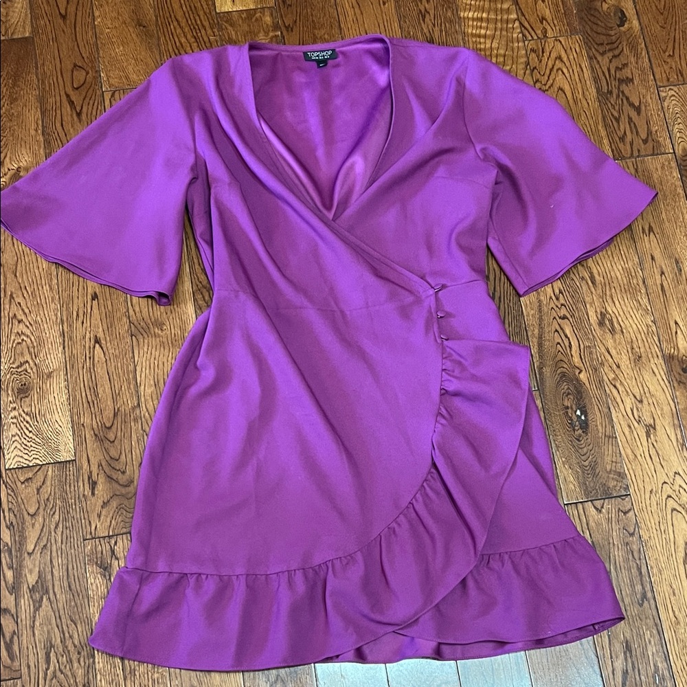 Topshop Violet V-Neck Dress